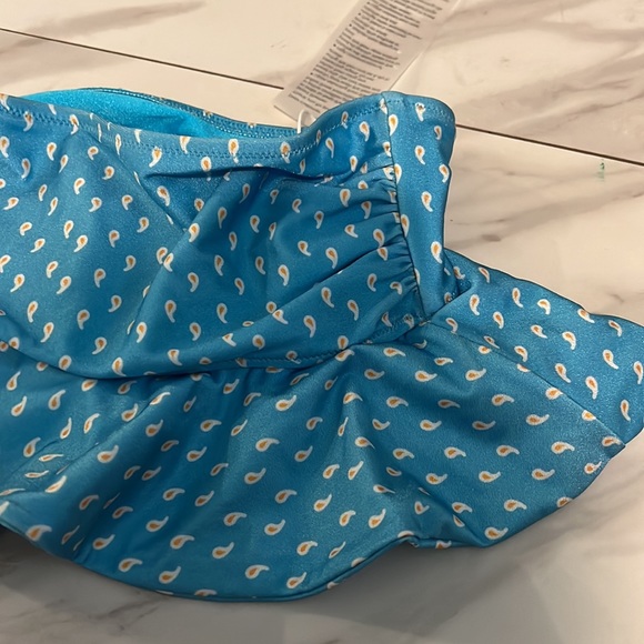 SHANI SHEMER Blue Bandeau Ruffled Swim Top Separates Swimsuit NWT size small - Picture 5 of 10